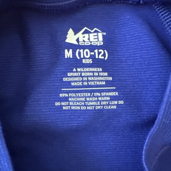 REI Co-op Kids Midweight Long Sleeve Base Layer Top Blue Kids Size M (10-12) - Picture 4 of 5